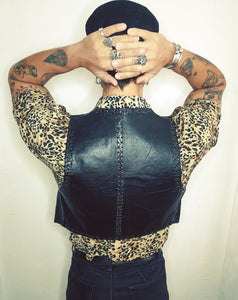 Hand Stiched Leather Waistcoat