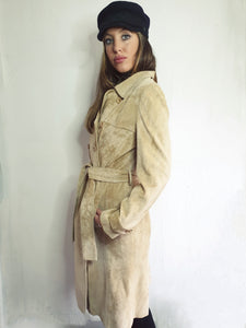 Keenan Leather Soft suede trench coat