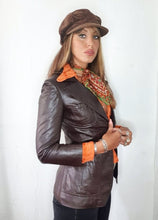 Load image into Gallery viewer, 1970s brown leather blazer